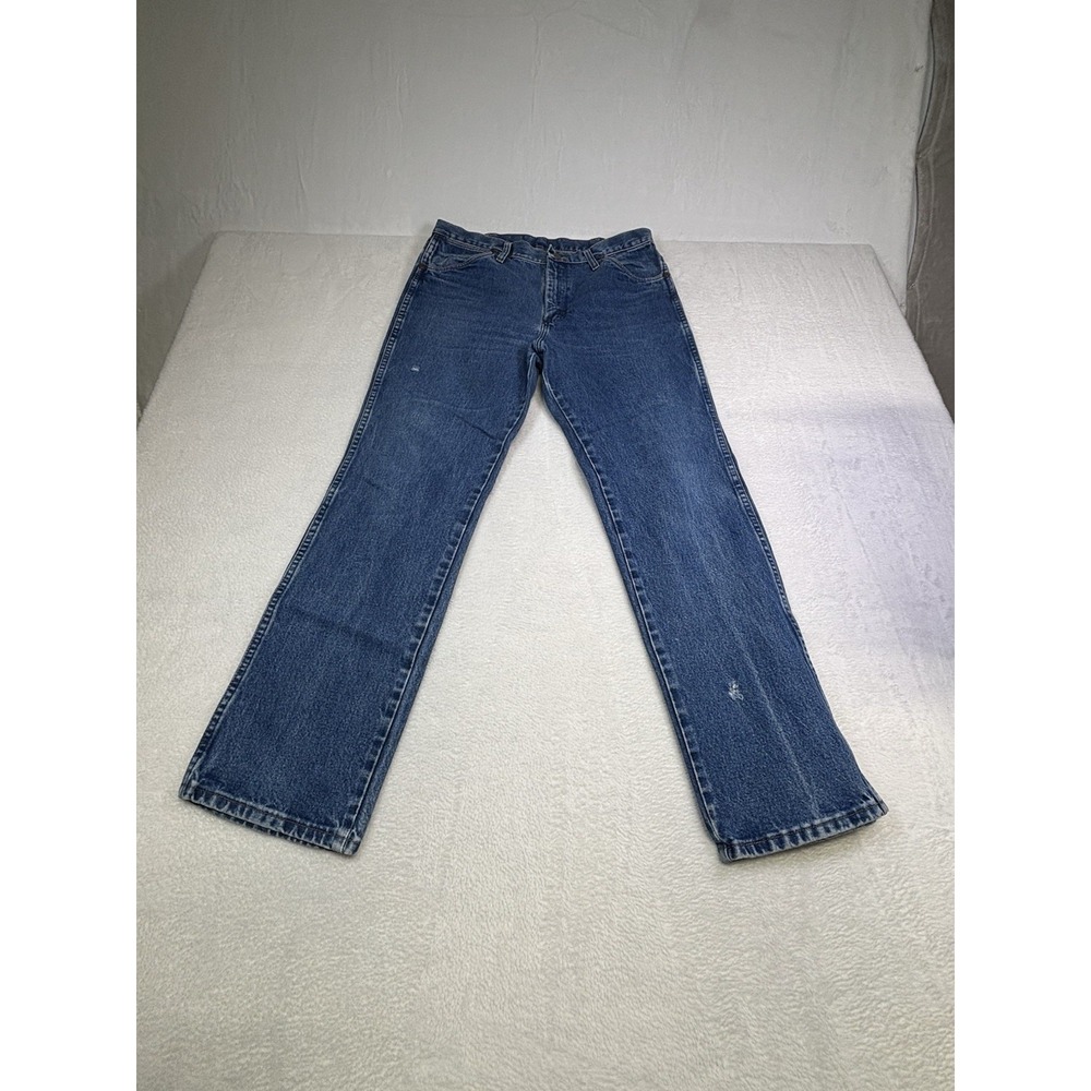 Vintage Wrangler Jeans Mens 32x30 Blue 936PWD Straight Western Dark Wash Denim